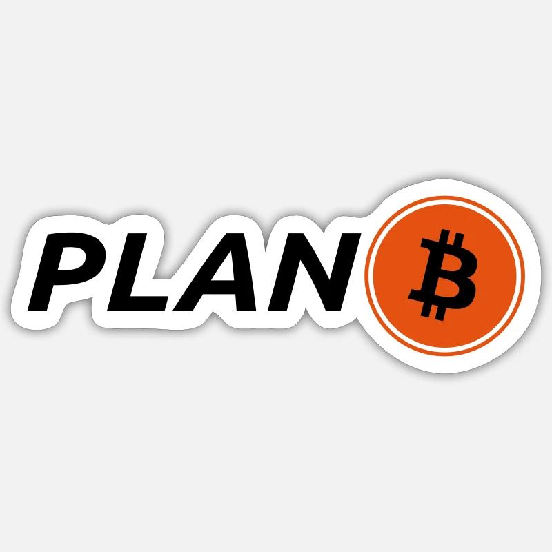 Bitcoin, Plan B, Logo, Hodl, Krypto, Symbol, Fan - Sticker Größe S (10 x 10 cm) - Mattweiß