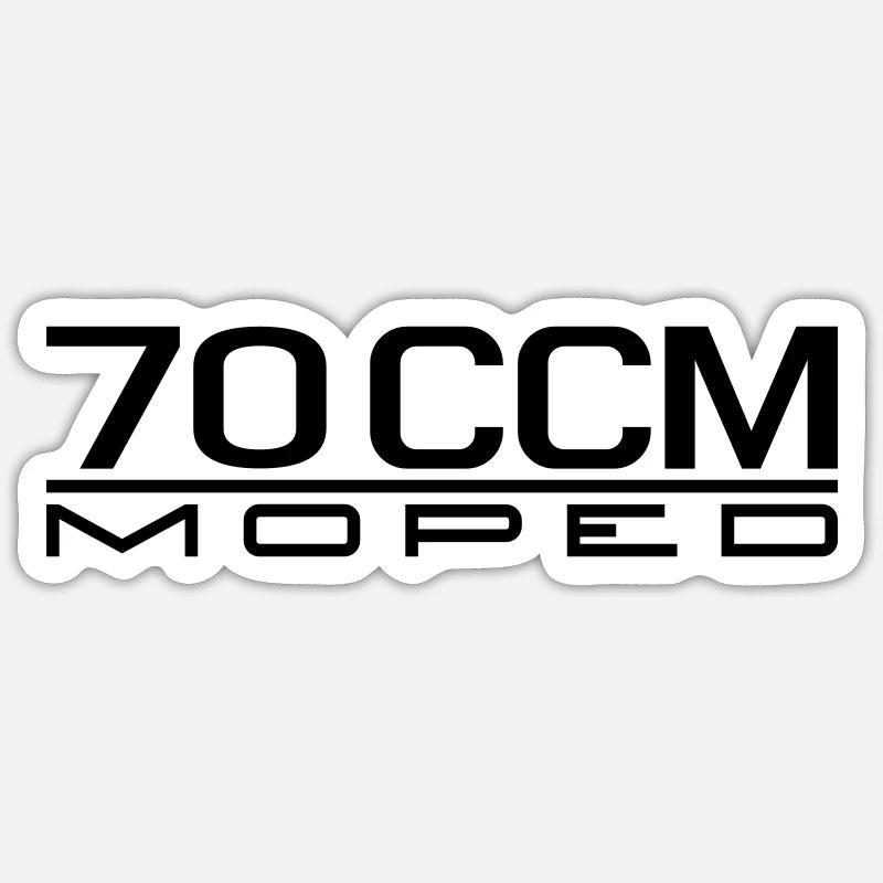 70 ccm Moped Emblem - Sticker Größe S (10 x 10 cm) - Mattweiß
