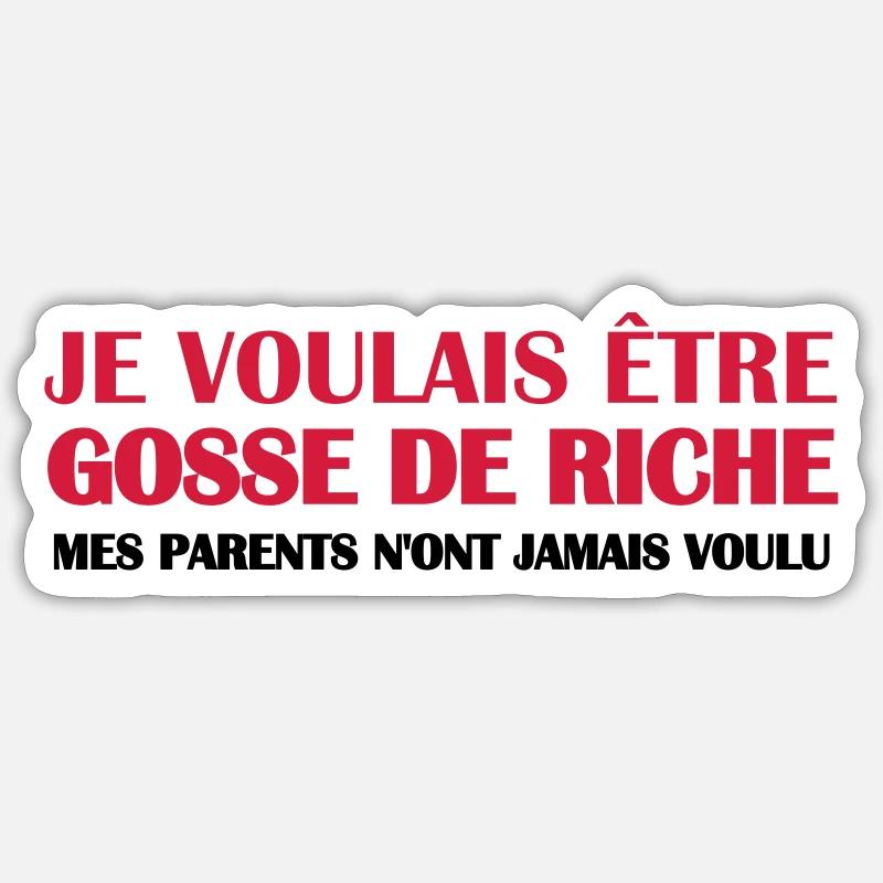 Gosse de riche - Sticker taille S (10 x 10 cm) - blanc mat