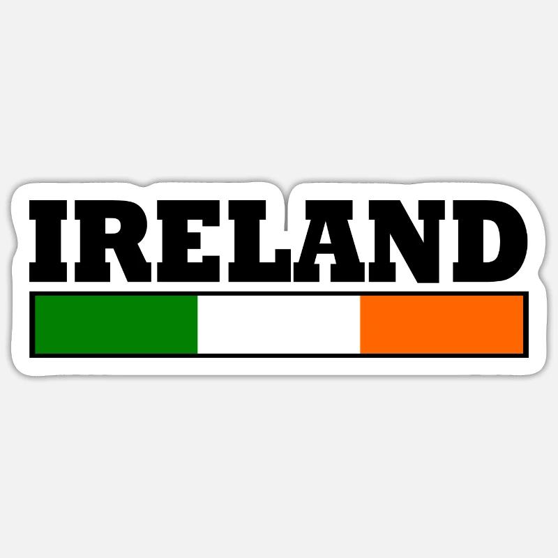 Drapeau de l'Irlande - Sticker taille S (10 x 10 cm) - blanc mat