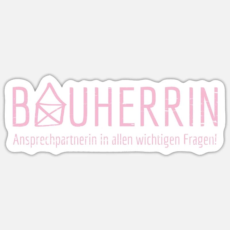 bauherrin ansprechpartnerin - Sticker Größe S (10 x 10 cm) - Mattweiß