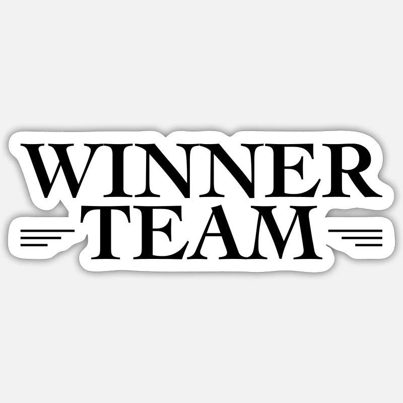 Gewinner Team - Sticker Größe S (10 x 10 cm) - Mattweiß