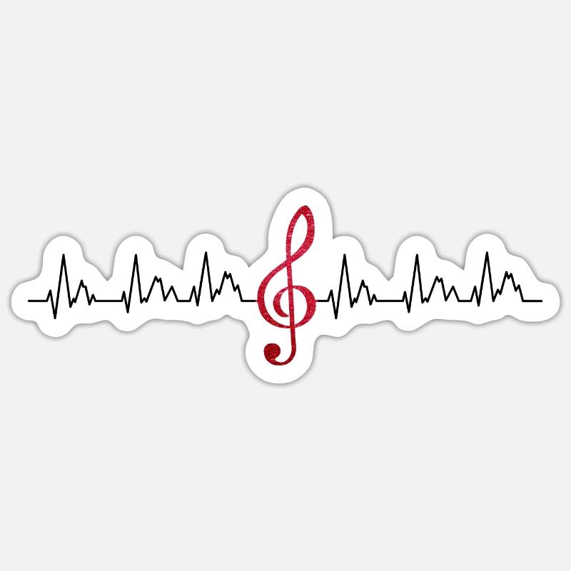 Glowing Treble Clef Sticker size S (10 x 10 cm)