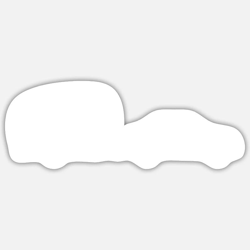 Caravane - Sticker taille S (10 x 10 cm) - blanc mat
