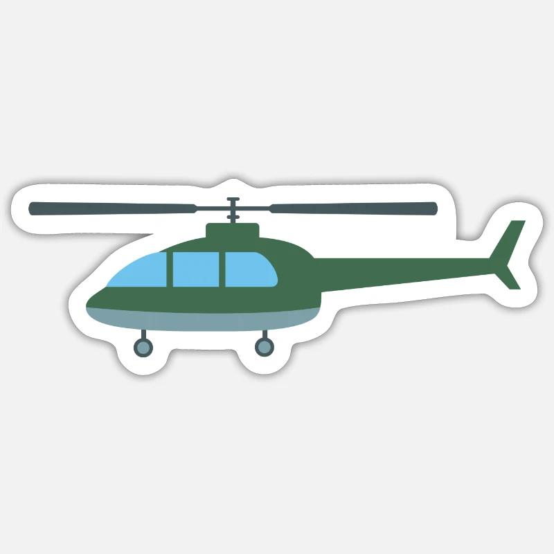 Hélicoptère - Sticker taille S (10 x 10 cm) - blanc mat