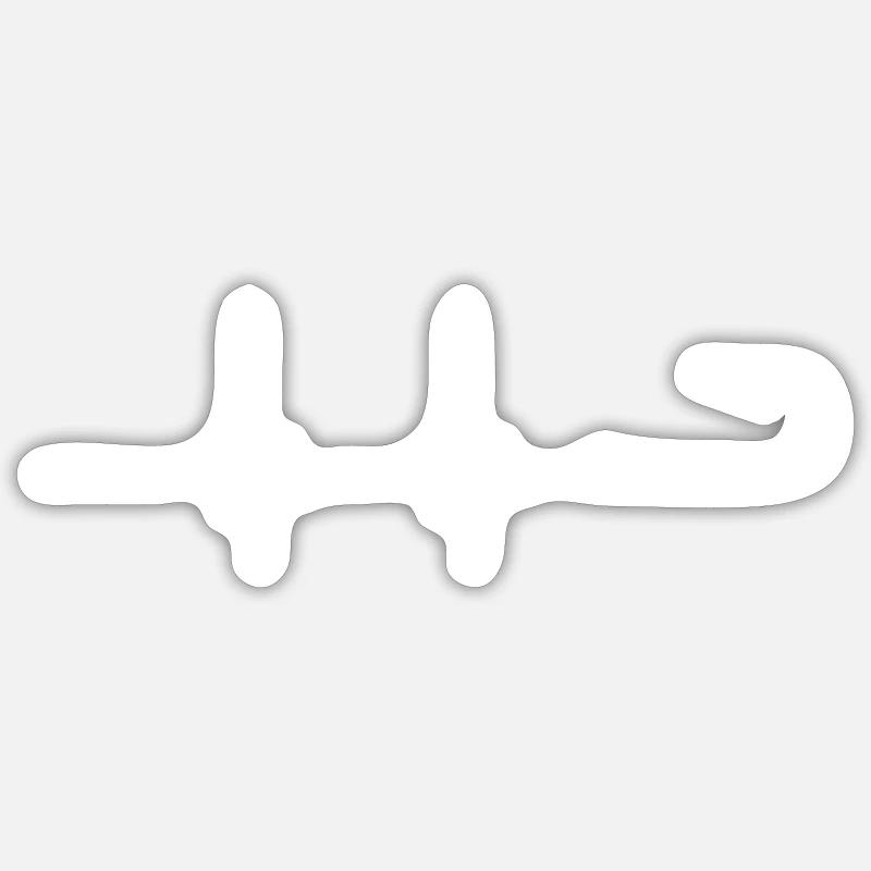 pêche - Sticker taille S (10 x 10 cm) - blanc mat