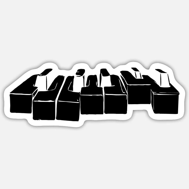 Piano - Sticker taille S (10 x 10 cm) - blanc mat