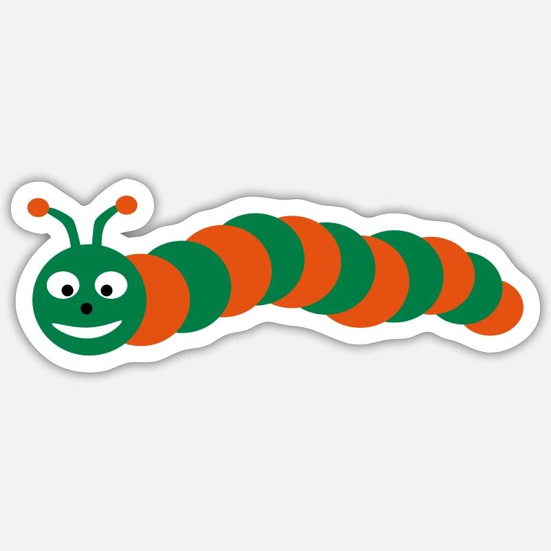 chenille - Sticker taille S (10 x 10 cm) - blanc mat