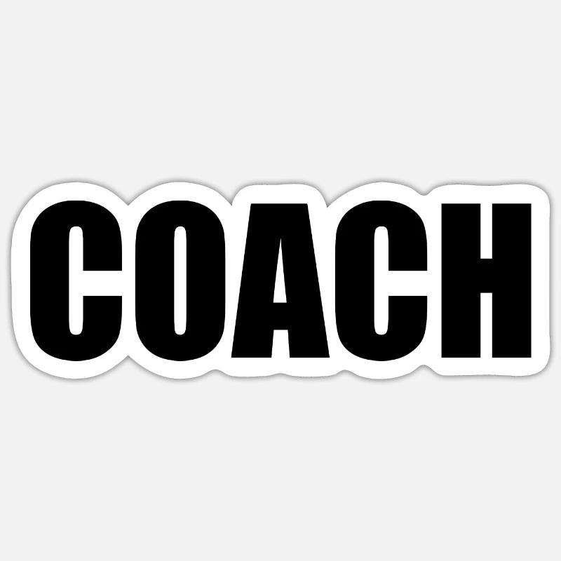 coach - Sticker taille S (10 x 10 cm) - blanc mat