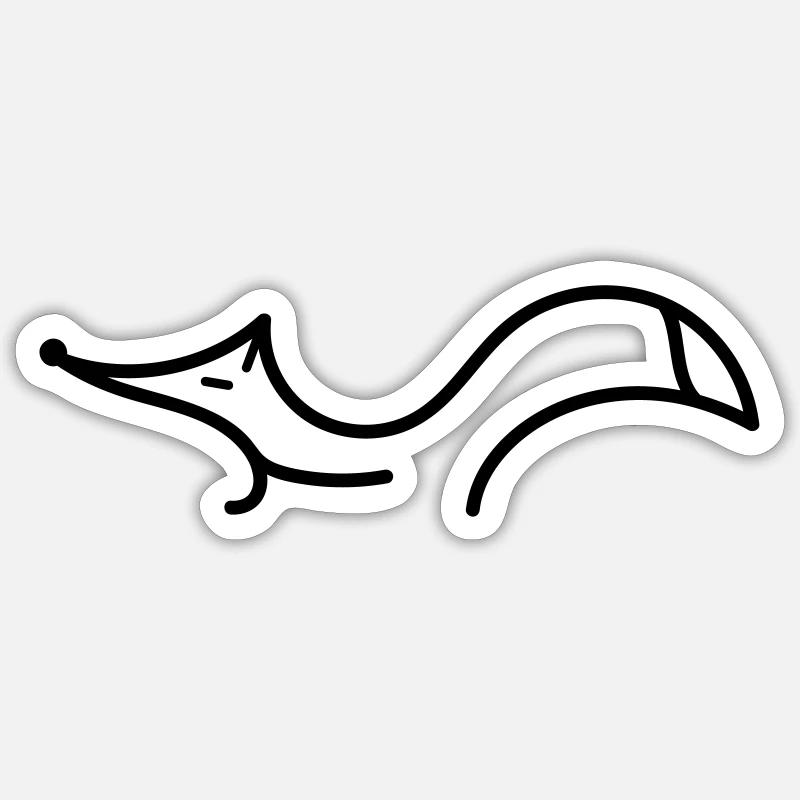Fox linear b - Sticker size S (10 x 10 cm) - white matte