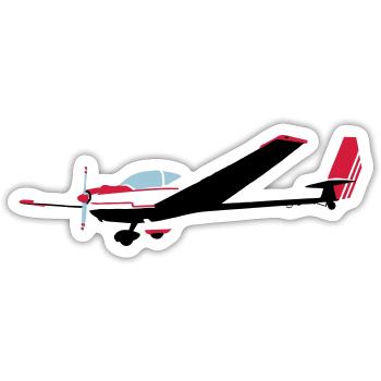 falke motor glider Mose TMG Aircraft Pilot Pilot Pilot - Sticker size S (10 x 10 cm) - white matte - Front