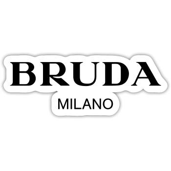 Bruda Milano - Sticker Größe S (10 x 10 cm) - Mattweiß - Vorne
