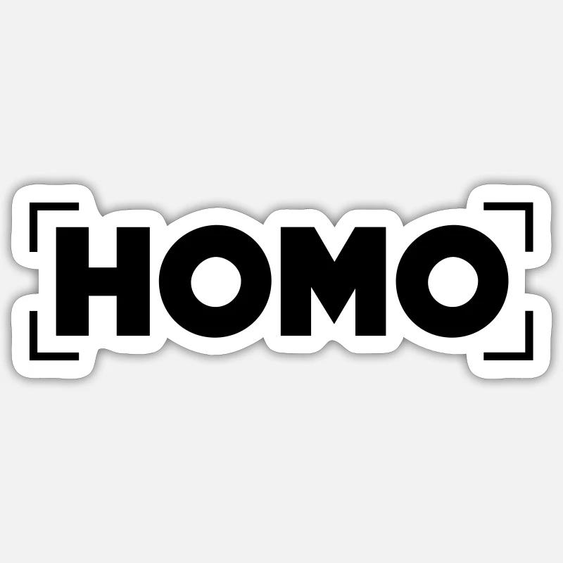 HOMO - Sticker taille S (10 x 10 cm) - blanc mat