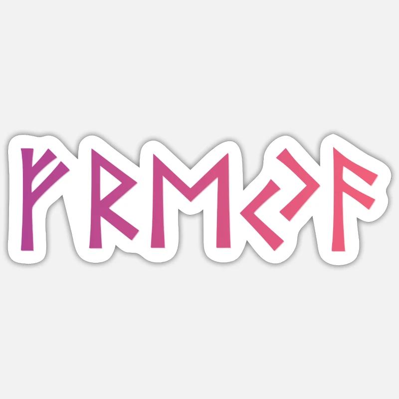 Freya Runes - Sticker size S (10 x 10 cm) - white matte