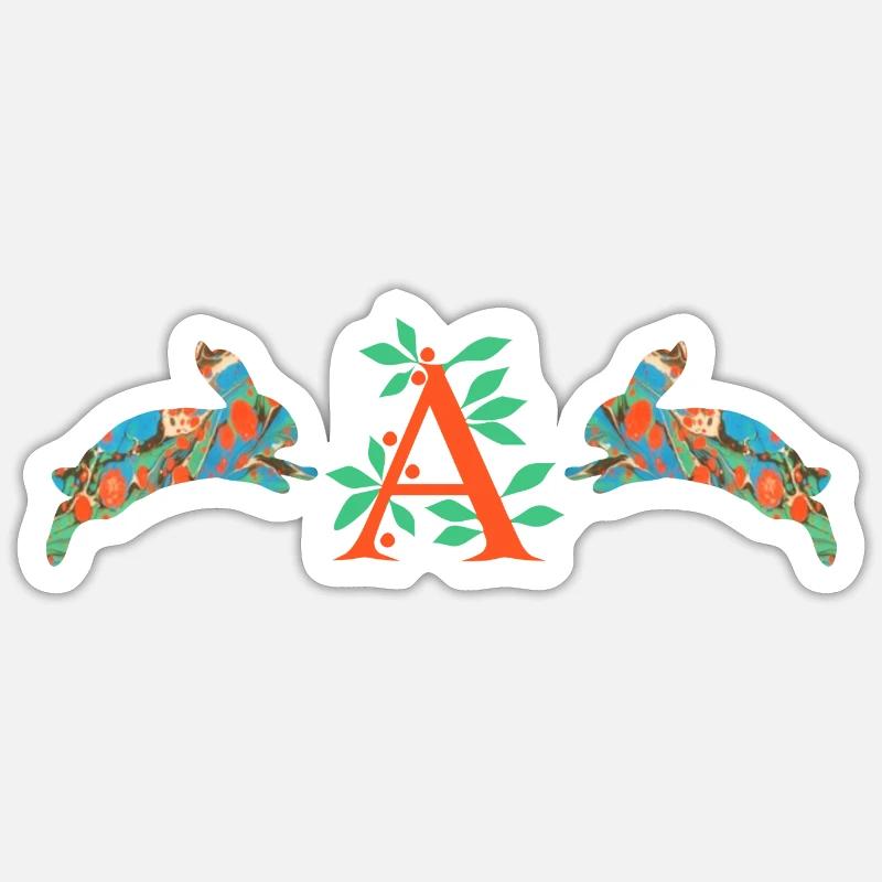 bunnies e 4 a - Sticker size S (10 x 10 cm) - white matte