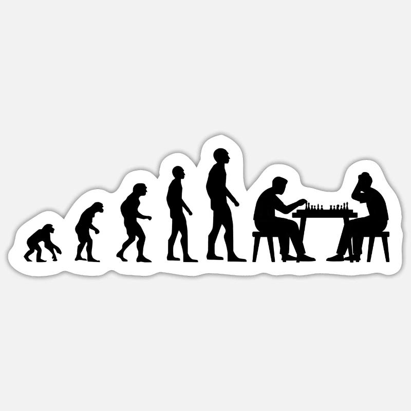 Chess Evolution Development Sticker size S (10 x 10 cm)