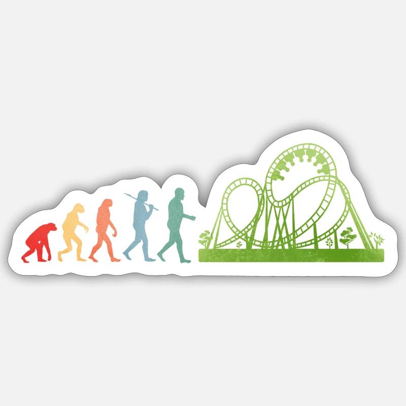 Achterbahn - Sticker Größe S (10 x 10 cm) - Mattweiß