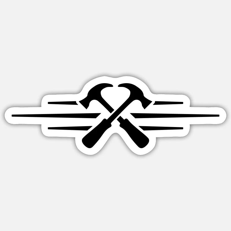 hammer tool - Sticker size S (10 x 10 cm) - white matte