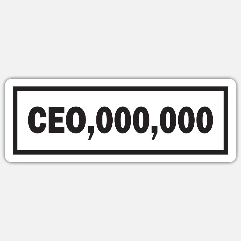 CEO,000.000 - Sticker Größe S (10 x 10 cm) - Mattweiß