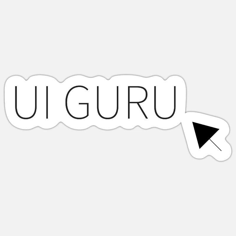 Gourou de l’interface utilisateur - Sticker taille S (10 x 10 cm) - blanc mat