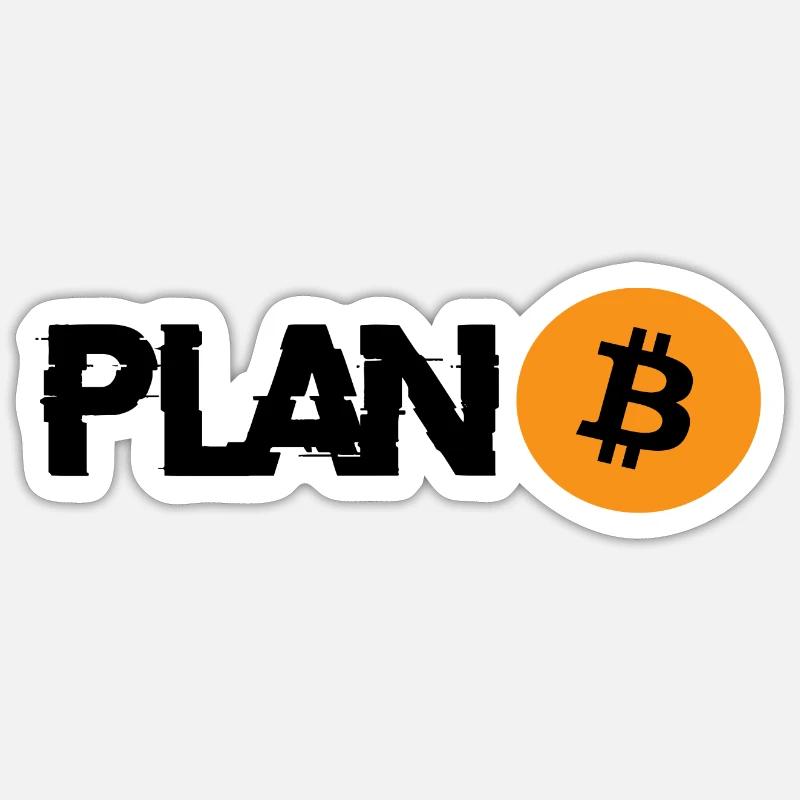 PLAN Bitcoin B - Sticker Größe S (10 x 10 cm) - Mattweiß