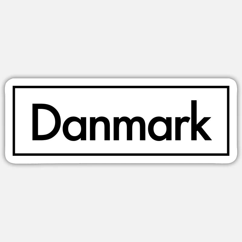 Danemark Modern Cadeau - Sticker taille S (10 x 10 cm) - blanc mat