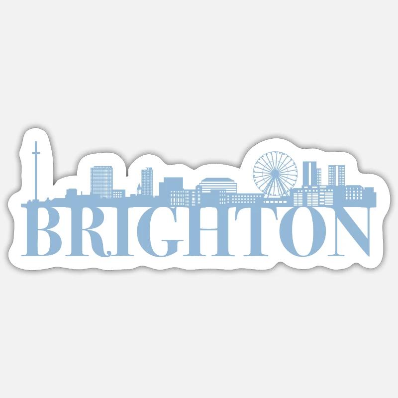 Brighton England Skyline Geschenk Idee UK Sticker Größe S (10 x 10 cm)