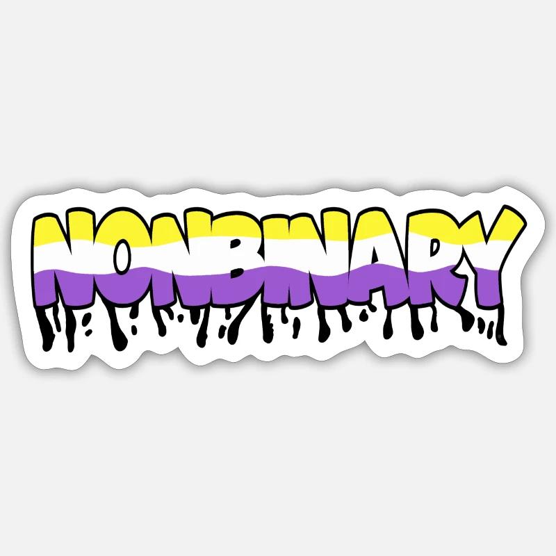 Nonbinary - Sticker Größe S (10 x 10 cm) - Mattweiß