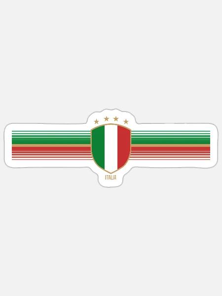 Italien Wappen T-Shirt Foot Europe Champion Italien - Sticker Größe S (10 x 10 cm) - Mattweiß