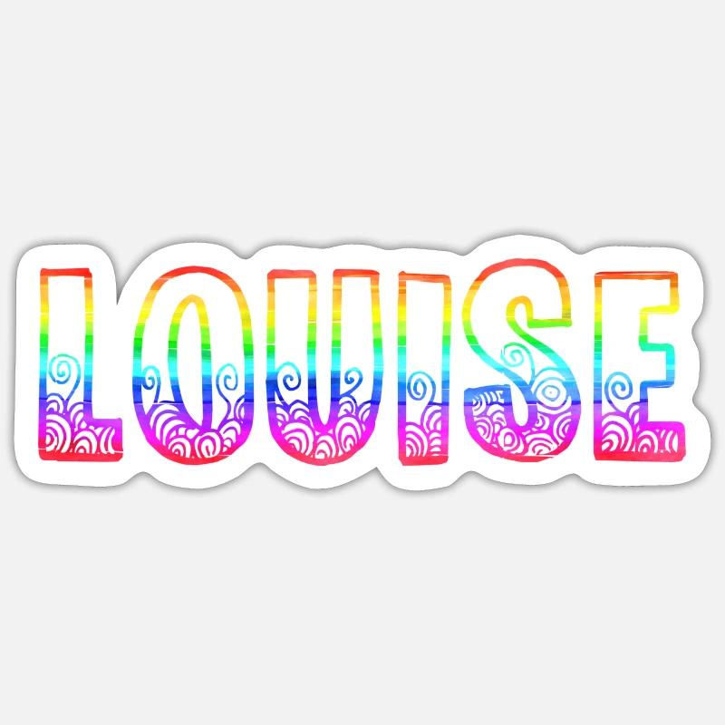 louise rs regenbogen - Sticker Größe S (10 x 10 cm) - Mattweiß