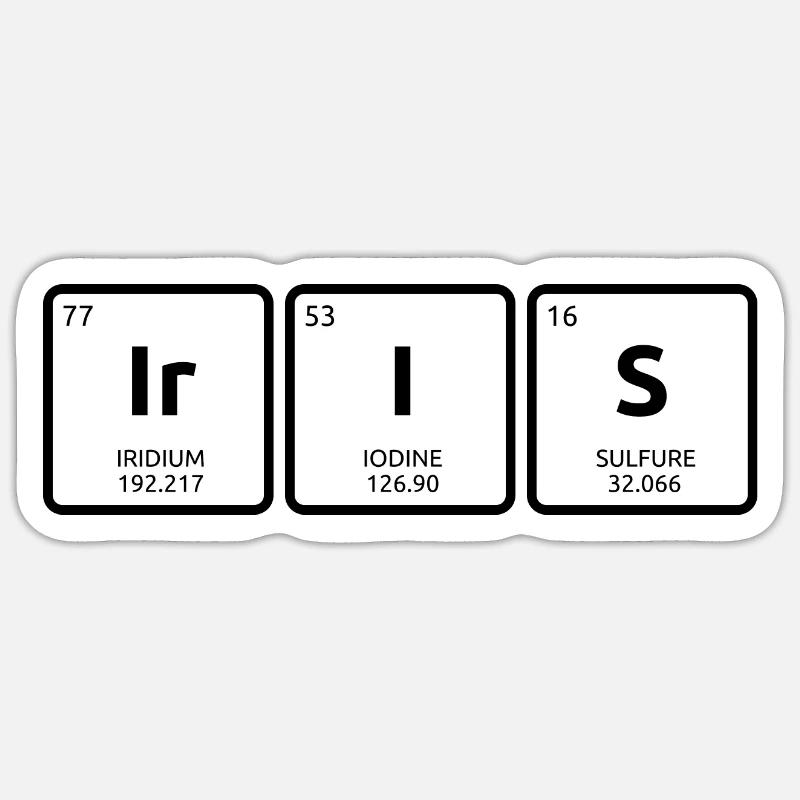 Periodensystem der Elemente - Schwarze Iris Sticker Größe S (10 x 10 cm)