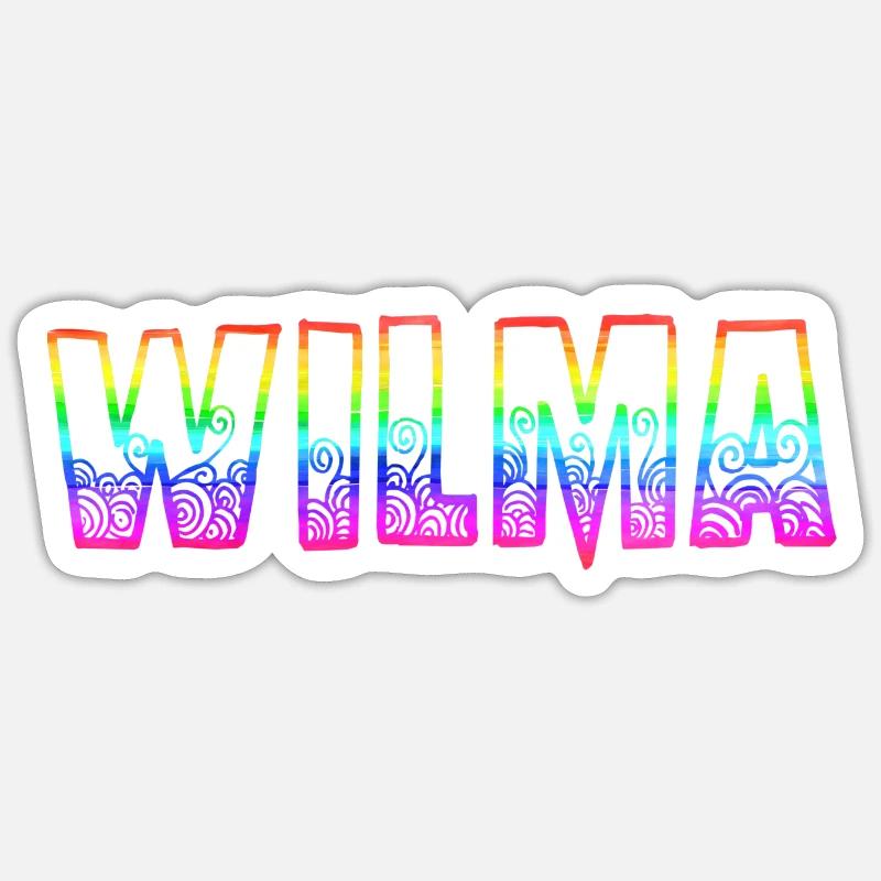 wilma rs arc-en-ciel - Sticker taille S (10 x 10 cm) - blanc mat