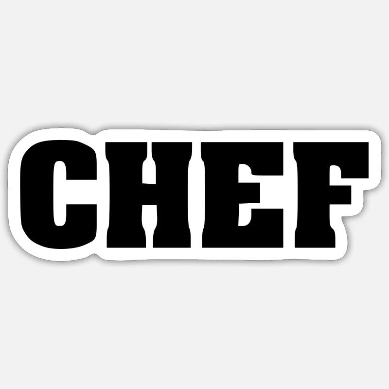 Chef Lettrage, Patron, Leader, Capo - Sticker taille S (10 x 10 cm) - blanc mat