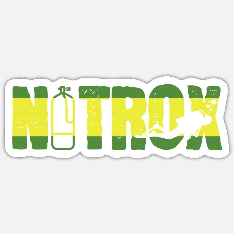 Nitrox Diver Suba Diving Tauchen Taucher Buddy - Sticker størrelse S (10 x 10 cm) - mat hvid