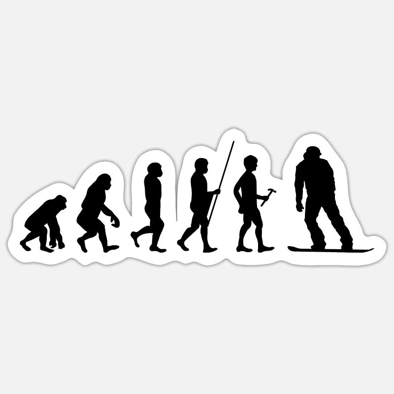 Evolution Snowboard Snowboarder Snowboarding Sticker Größe S (10 x 10 cm)