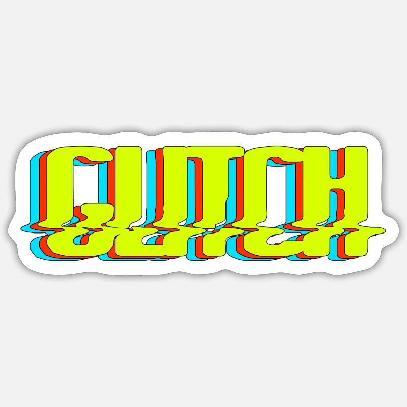 Glitch - Sticker size S (10 x 10 cm) - white matte
