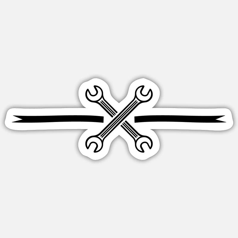 wrench icon - Sticker size S (10 x 10 cm) - white matte