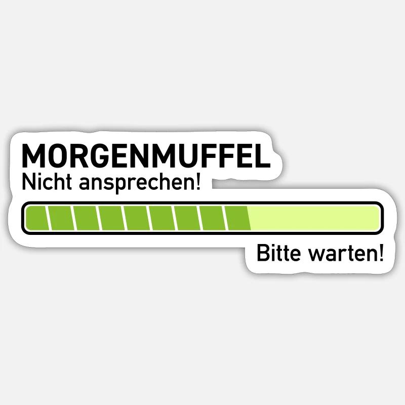 Morgenmuffel nicht ansprechen ausschlafen zu früh - Sticker Größe S (10 x 10 cm) - Mattweiß