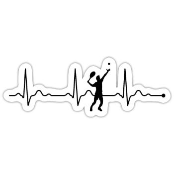 Tennis Heartbeat Tennis Coach - Sticker size S (10 x 10 cm) - white matte - Front
