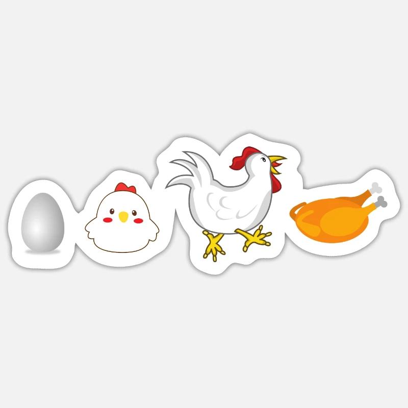 évolution œuf poulet coq poule original Sticker taille S (10 x 10 cm)