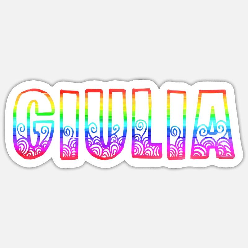 giulia rs arc-en-ciel - Sticker taille S (10 x 10 cm) - blanc mat