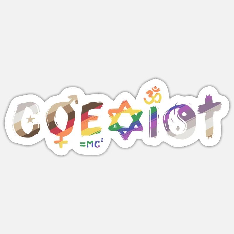 Coexist - Sticker taille S (10 x 10 cm) - blanc mat