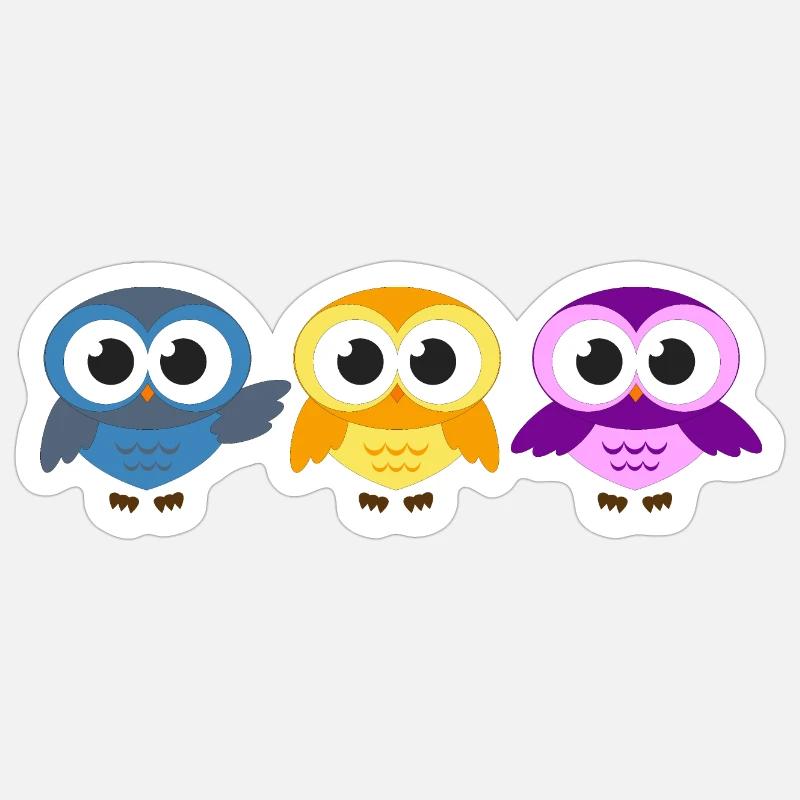 Süße Eulen Sticker Größe S (10 x 10 cm)