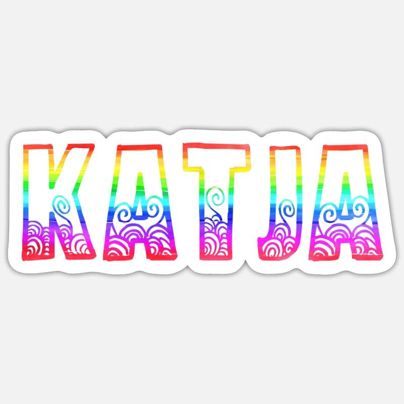 katja rs regenbogen - Sticker Größe S (10 x 10 cm) - Mattweiß