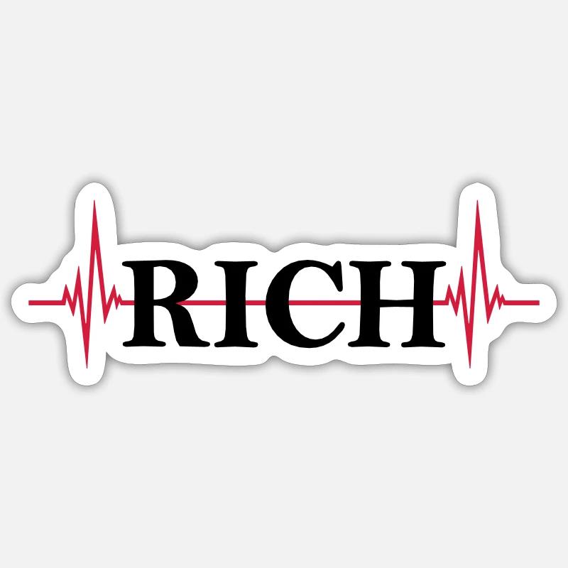 Logo Puls Riche - Sticker taille S (10 x 10 cm) - blanc mat