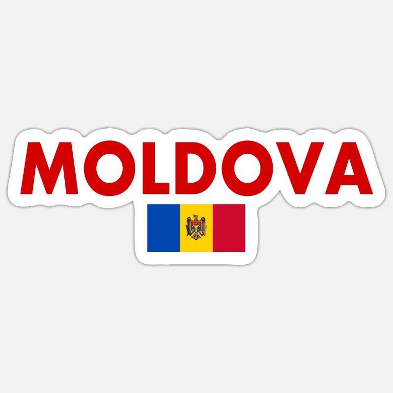 moldova - Sticker taille S (10 x 10 cm) - blanc mat