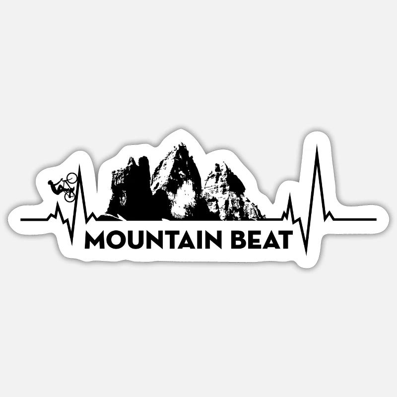Berg Beat - Sticker Größe S (10 x 10 cm) - Mattweiß