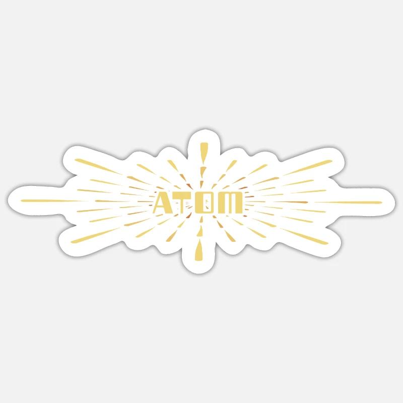 Name Atom Atomar Chemie Neutron Elektron - Sticker Größe S (10 x 10 cm) - Mattweiß