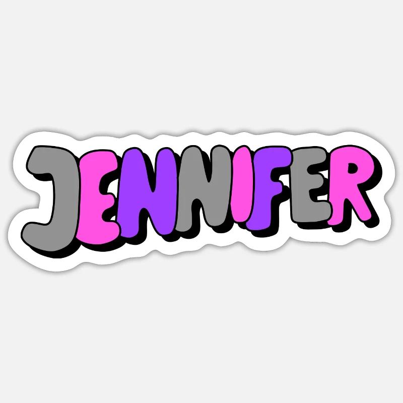 Jennifer - Sticker taille S (10 x 10 cm) - blanc mat