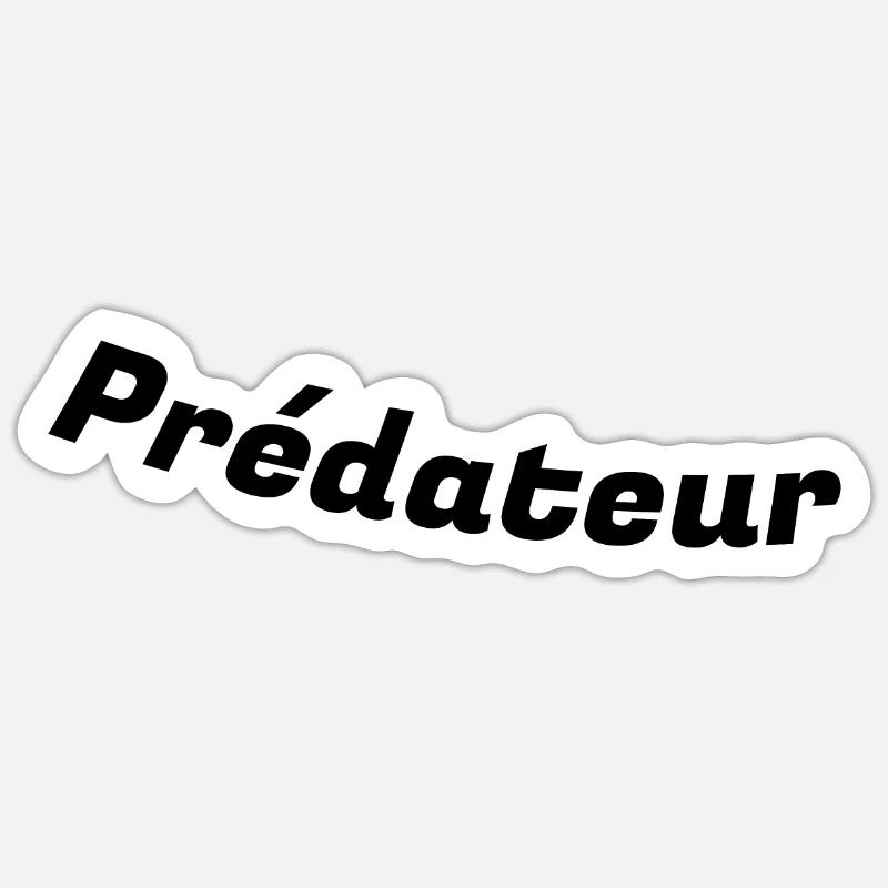 Prédateur - Sticker taille S (10 x 10 cm) - blanc mat